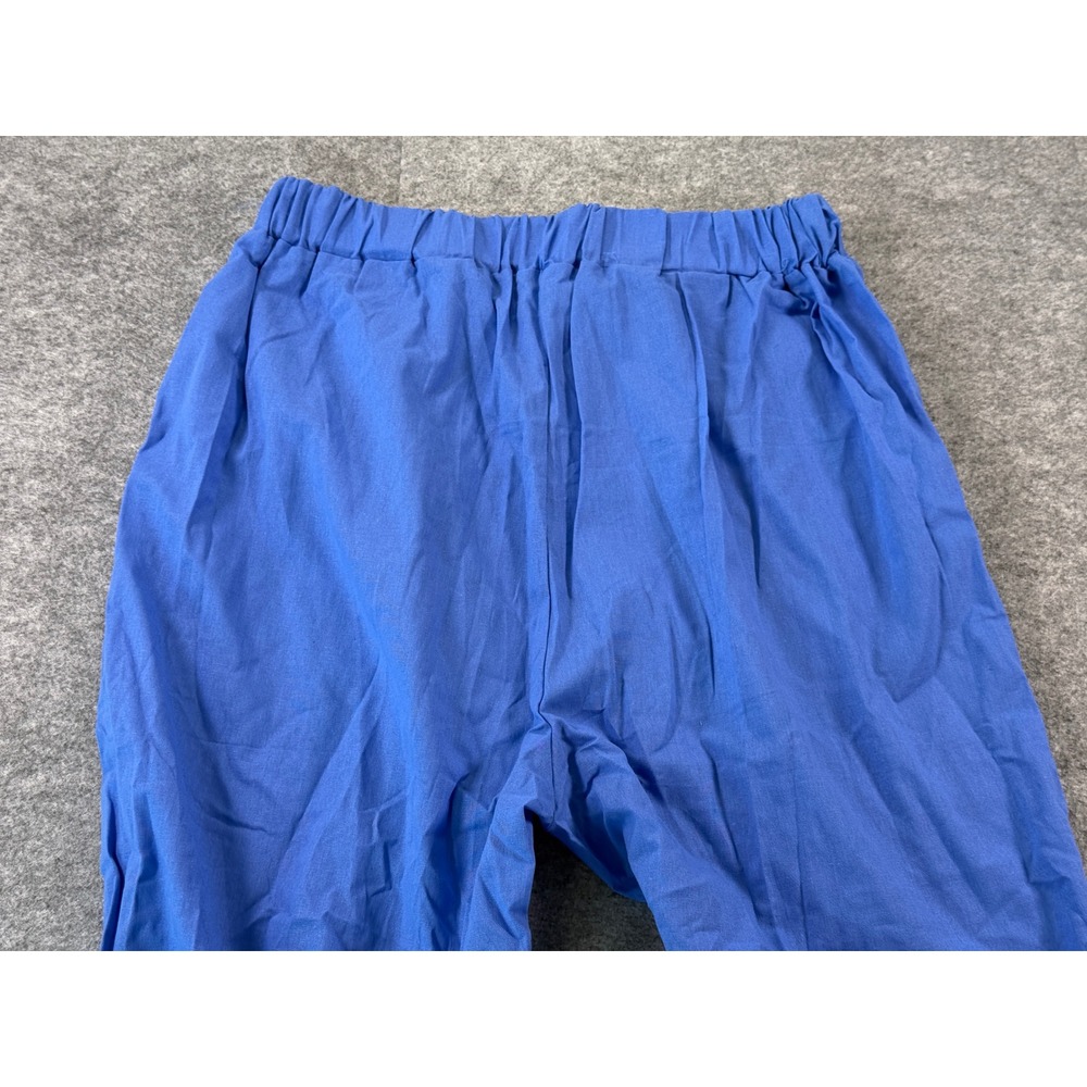 Unbranded Wide Leg Pants Women Large Blue Drawstring High Rise Pleated Summer - Picture 14 of 16